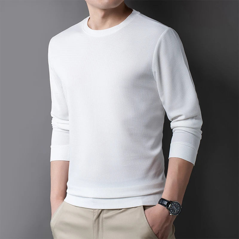 T-shirt col rond gaufré pour homme