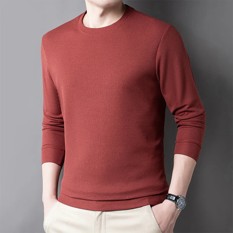 T-shirt col rond gaufré pour homme
