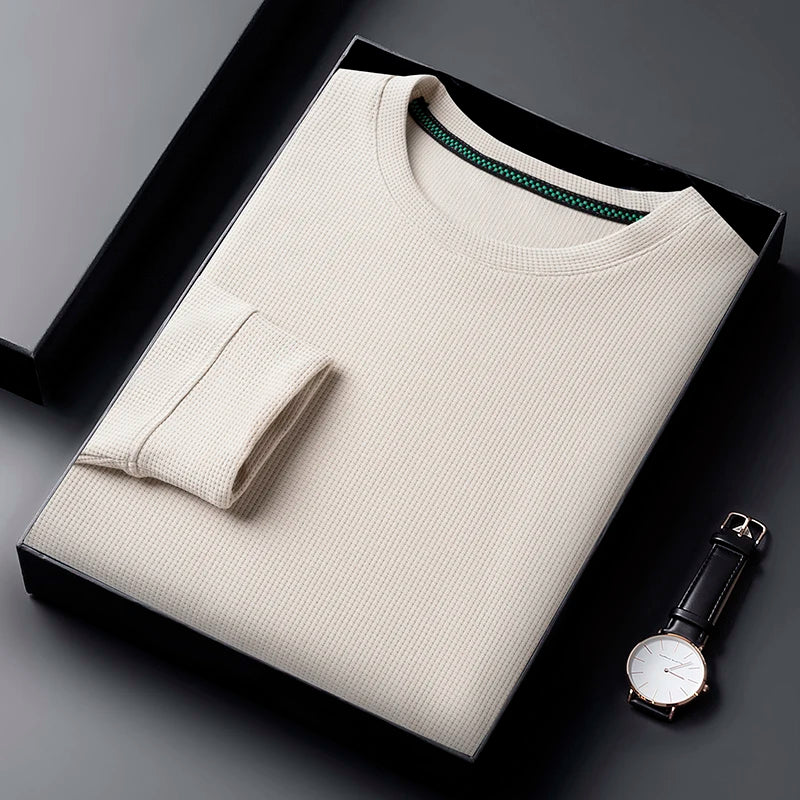 T-shirt col rond gaufré pour homme