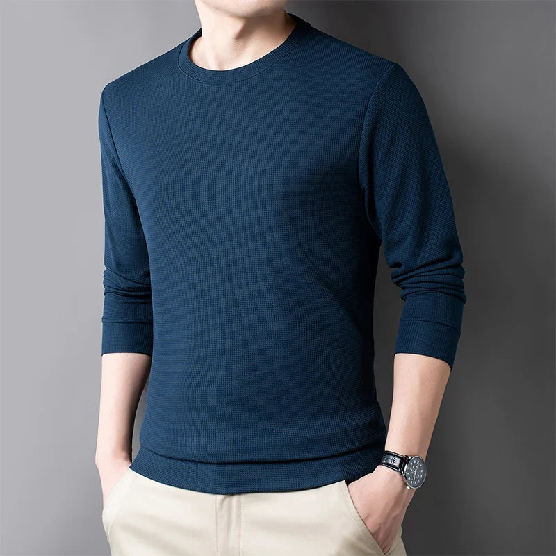 T-shirt col rond gaufré pour homme
