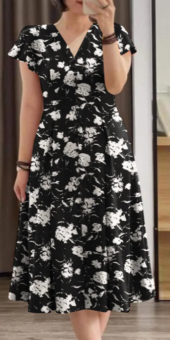 Vestido midi para mujer con estampado floral