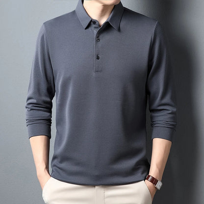 Polo de negocios de manga larga para hombre