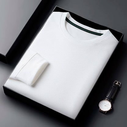 Camiseta de cuello redondo con diseño de gofre para hombre
