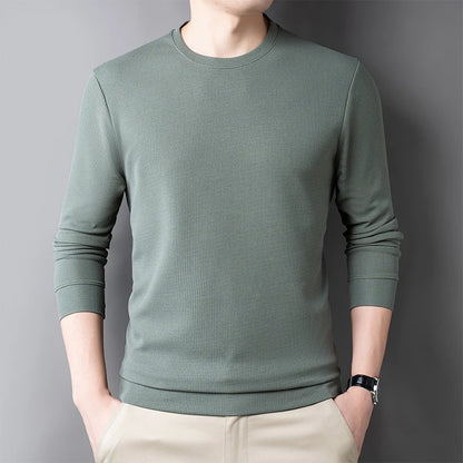 Camiseta de cuello redondo con diseño de gofre para hombre