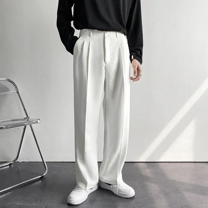 Pantalones rectos de moda coreana para hombre