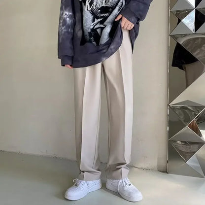 Pantalones rectos de moda coreana para hombre