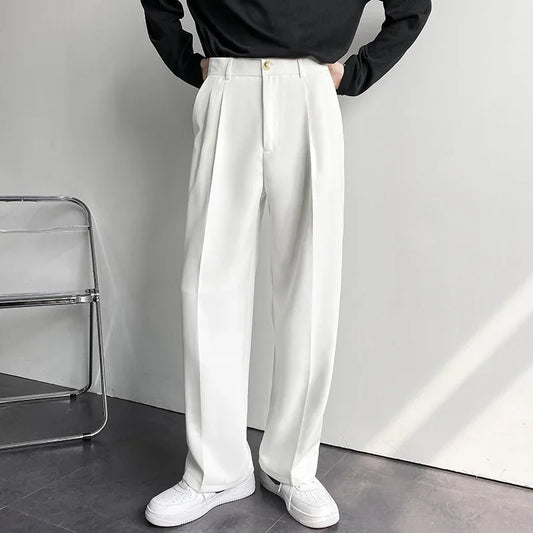 Pantalones rectos de moda coreana para hombre