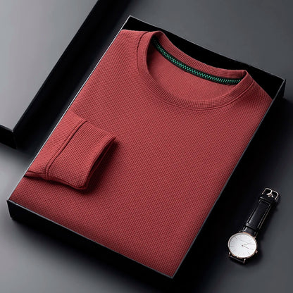 Camiseta de cuello redondo con diseño de gofre para hombre