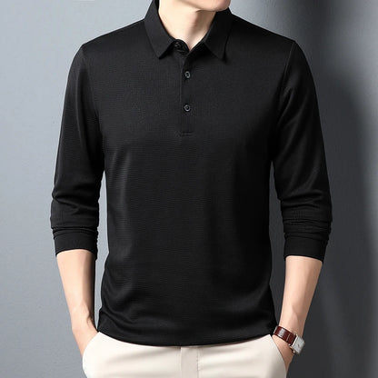 Polo de negocios de manga larga para hombre